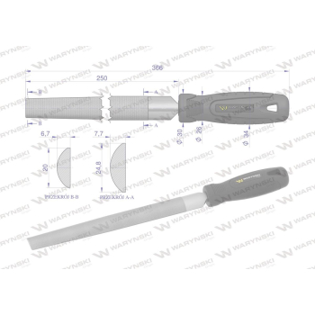 Pilnik półokrągły 250 mm Waryński-21848