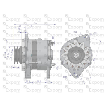 Alternator 2-paski 80642385 C-385 Nowy Typ EXPOM KWIDZYN eu-22105