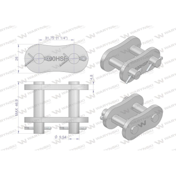 Zamek łańcucha wzmocnionego Z100SP  Waryński-22235