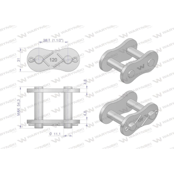 Zamek łańcucha wzmocnionego Z24A-1 ANSI A 120  Waryński-22269