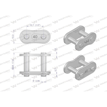 Zamek łańcucha wzmocnionego Z08A-1 ANSI A 40  Waryński-22303