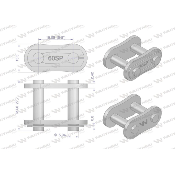 Zamek łańcucha Z60SP  Waryński-22326