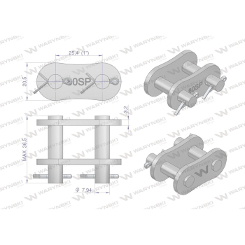 Zamek łańcucha Z80SP  Waryński-22348