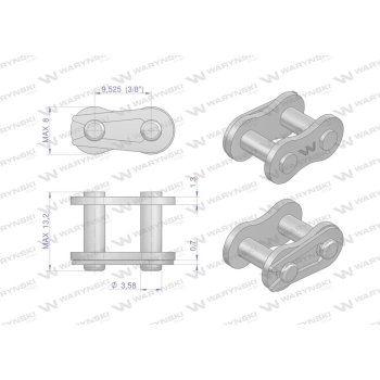 Zamek łańcucha wzmocnionego Z06A-1 ANSI A 35 06C-1  Waryński-22481