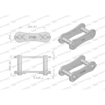 Zamek łańcucha Z216B  Waryński-22483
