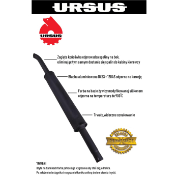 Tłumik prosty długi 1550mm 8kg C-385 ORYGINAŁ URSUS-22528