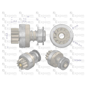 Zespół sprzęgający rozrusznika  R-11A i R10C 852.700.0EX EXPOM KWIDZYN eu-22642