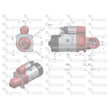 Rozrusznik R11A 300854ER. 46657000 12V 3 kW C-330 C-360 regenerowany EXPOM KWIDZYN eu-22691