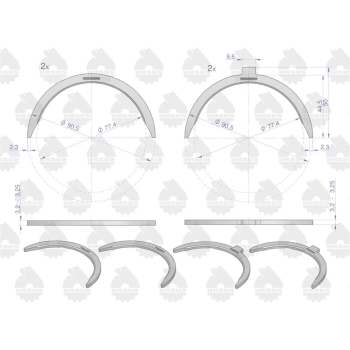 Komplet Półpierścieni P-1 (I szlif) 31137211 MF-3 ORYGINAŁ URSUS-22845
