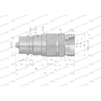 Szybkozłącze hydrauliczne wtyczka  ISO 7241-A EURO XGE18LR-1/2