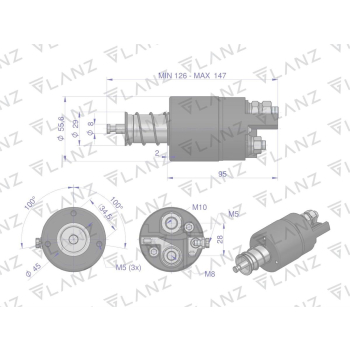 Wyłącznik rozrusznika z reduktorem MF4  MASSEY FERGUSON GLANZ-23170