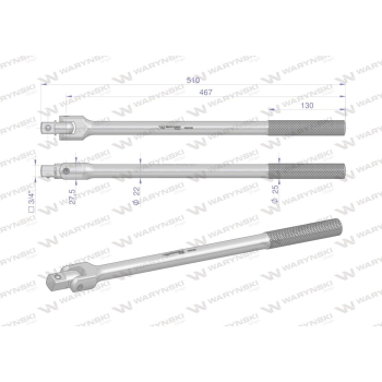 Rękojeść przegubowa 3/4 CrV Waryński 480mm-23183