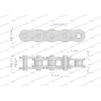 Łańcuch rolkowy 520-1 (R1 5/8) 5m Waryński-23354