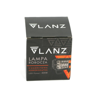 Lampa robocza kwadratowa szerokokątna 48W 12LED GLANZ-23454