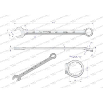 Klucz płaskooczkowy extra długi 46mm dł 613mm standard ASME B107.9M  Waryński-23564