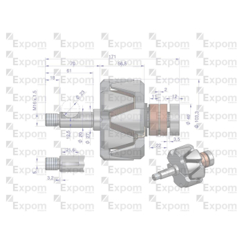 Wirnik alternatora EX257000 A120 Bizon NOWY TYP EXPOM KWIDZYN eu-23779