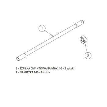 Zestaw szpilek do połączenia 3 dźwigni 3047 (JOY-DZ3047) sterowania rozdzielaczem hydraulicznym (na linki. widełki)-