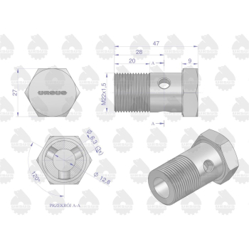 Złączka 84420005 podnośnika hydraulicznego C-385 ORYGINAŁ URSUS-24115