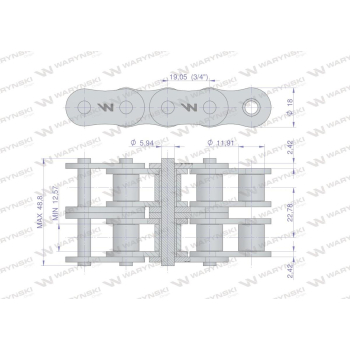 Łańcuch rolkowy L12A2-88PZ zastosowanie Claas 603132. 603132.0. 0006031321 Waryński-24267