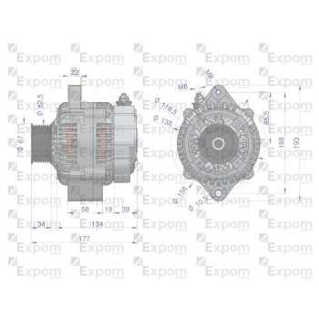 Alternator 100211-6420EX JOHN DEERE Nowy Typ EXPOM KWIDZYN eu-24310