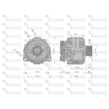 Alternator 0124625029EX JOHN DEERE Nowy Typ EXPOM KWIDZYN eu-24313