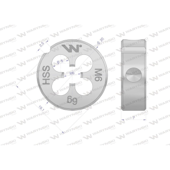 Narzynka przemysłowa M6x1 ze stali HSS DIN22568 Warynski-24420
