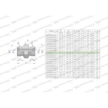 Złączka hydrauliczna calowa BB 5/8" BSP Waryński