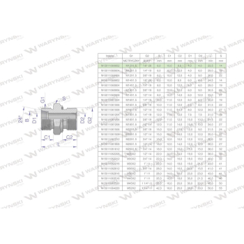 Przyłączka hydrauliczna BB  M12x1.5 06L x 1/8" BSP ED Waryński