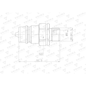 Szybkozłącze hydrauliczne wtyczka EURO M14x1.5 GZ (9100814W) VOIMA-26986