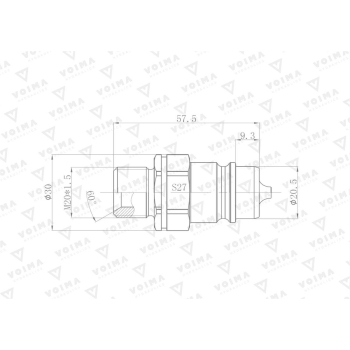 Szybkozłącze hydrauliczne wtyczka EURO M20x1.5 GZ (9100820W) VOIMA-26992