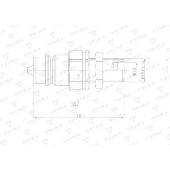 Szybkozłącze hydrauliczne wtyczka EURO M18x1.5 GZ long (9100818LW) VOIMA-26998