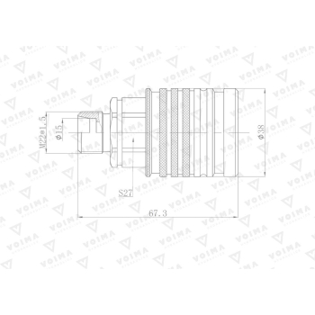 Szybkozłącze hydrauliczne gniazdo EURO M22x1.5 GZ Push-pull (9100822G) VOIMA-27001