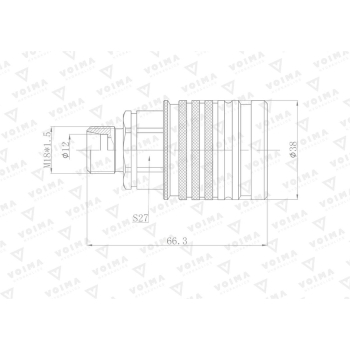 Szybkozłącze hydrauliczne gniazdo EURO M18x1.5 GZ Push-pull (9100818G) VOIMA-27004