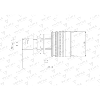Szybkozłącze hydrauliczne gniazdo EURO M18x1.5 GZ Push-pull long (9100818GL) VOIMA-27010