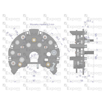 Prostownik diody alternatora 0123510074EX Nowy Typ EXPOM KWIDZYN eu-27083