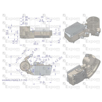 Regulator alternatora 100211-6420EX Nowy Typ EXPOM KWIDZYN eu-27092