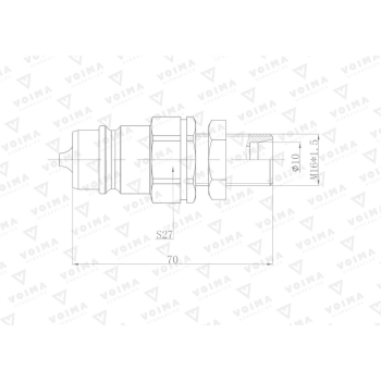 Szybkozłącze hydrauliczne wtyczka EURO M16x1.5 GZ long (9100816LW) VOIMA-27178