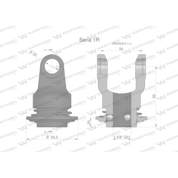 Widłak wału z pierścieniem 1 3/8 Z21 - 22X54 Seria 1R Waryński-27193