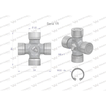 Krzyżak wału 22x54 Seria 1R Waryński W219101-27222