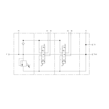 Rozdzielacz hydrauliczny (50 l/m) 4 sekc. 3 sekcje ster. Ręczno elektryczne 12 DC 1 sekcja manualna-27289