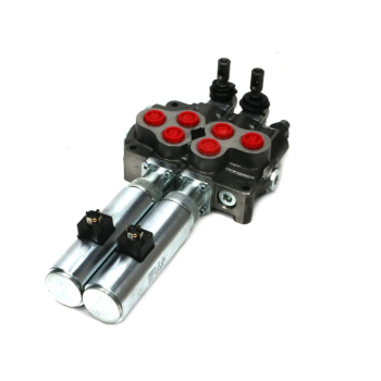 Rozdzielacz hydrauliczny (80 l/m) 2 sekc. ster. ręczno elektryczne 24 VDC-27319