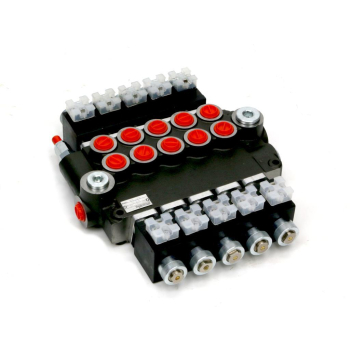 Rozdzielacz hydrauliczny 5-sekcyjny sterowany elektrycznie (12V) 80L