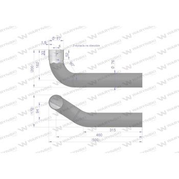 Kolano rura łączeniowa tłumika AL155688. AL164277 John Deere WARYŃSKI-27368