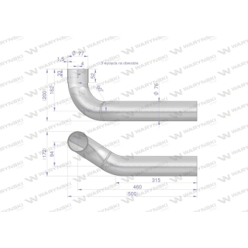 Kolano rura łączeniowa tłumika inox AL155688. AL164277 John Deere WARYŃSKI-27371