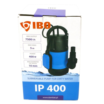 Pompa zanurzeniowa do wody czystej i brudnej 400W, IP 400 - z pływakiem, IBO-27812