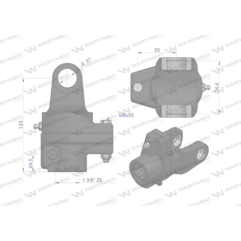 Sprzęgło na kołek wału Seria 3R 1300Nm - 27x75 - 1 3/8 Z6 WARYŃSKI-27865