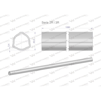 Rura zewnętrzna Seria 2R i 3R do wału 1210 przegubowo-teleskopowego 43.5x3.4 mm 1085 mm WARYŃSKI
