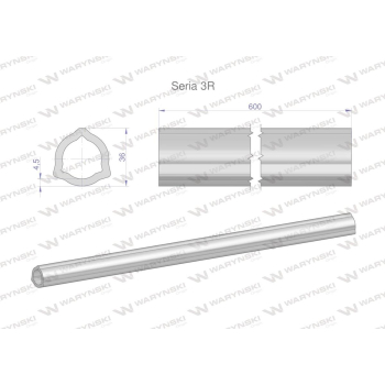 Rura wewnętrzna Seria 3R do wału 760 przegubowo-teleskopowego 36x4.5 mm 605 mm WARYŃSKI