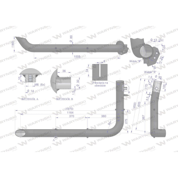 Tłumik rura wylotowa Case New Holland Ford Fiat 82020040 WARYŃSKI-28339