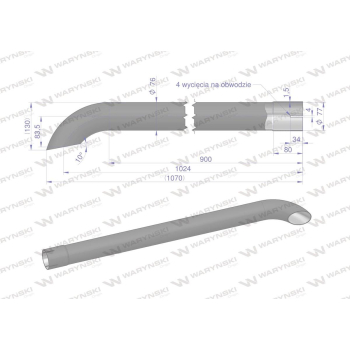 Tłumik rura IH189049 Case WARYŃSKI-28342
